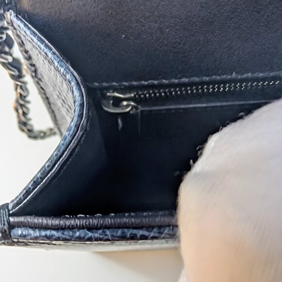 Chanel Blue and Grey Patchwork Lizard Skin Box Bag - Picture 14 of 16